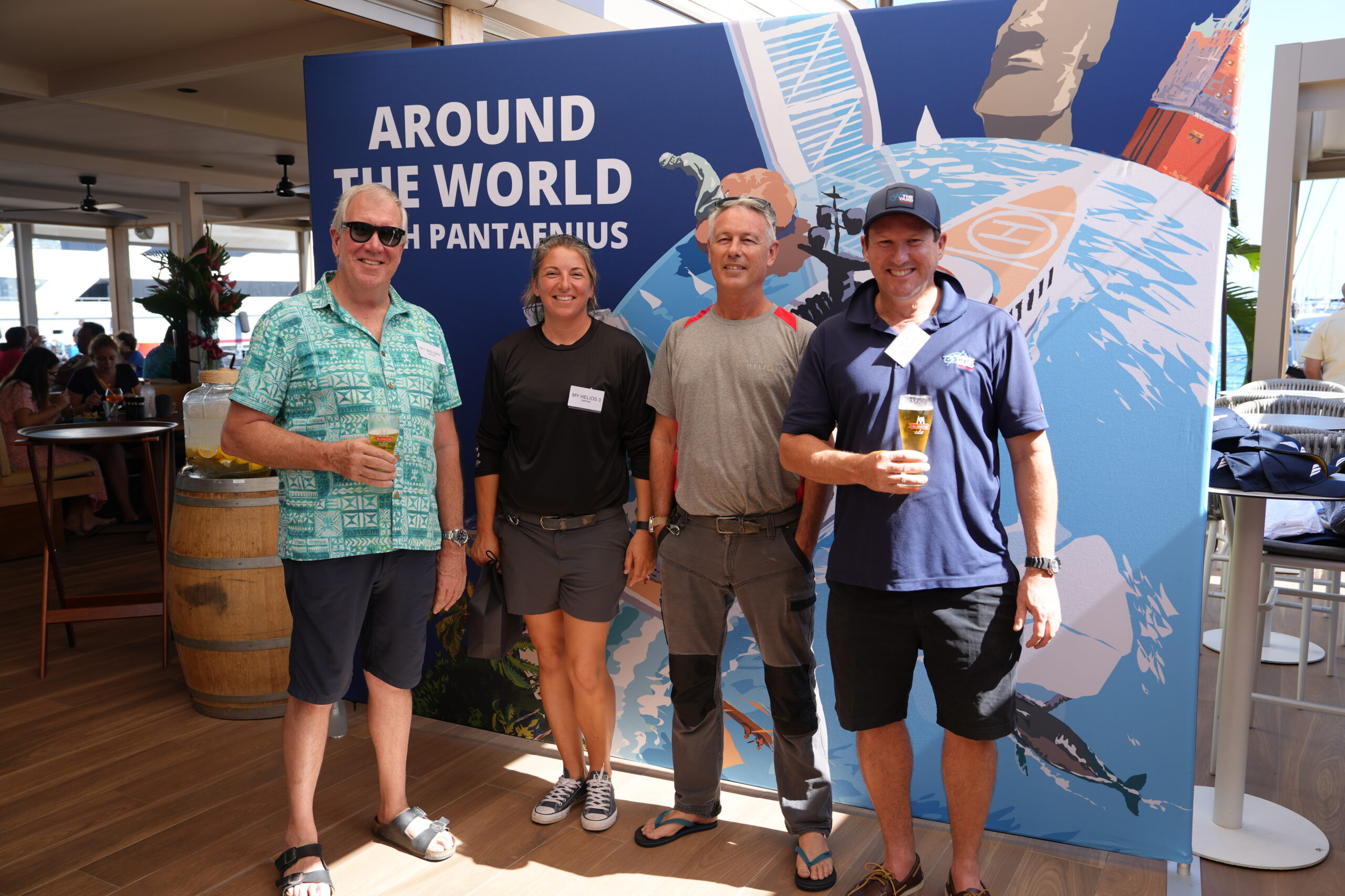 Pre-Captain’s Lunch Drink with Captain MY Big Sky, Captain MY Helios 3, Chief Engineer Helios 3 and